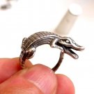 Crocodile Ring, Silver Rings, Sterling Silver Ring, Croc Ring, Animal Jewelry