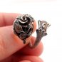 Rose Ring, Rose Ring Silver, Sterling Silver Ring Flower Ring, Unique Spoon Ring
