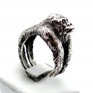 Silver Gorilla Ring, Ape Ring, Sterling Silver Ring Gorilla, King Kong Ring