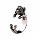 Sterling Silver Ring, Rottweiler Ring, Dog Wrap Ring, Animal Jewelry, Dog Ring