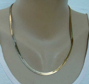 rose gold herringbone necklace