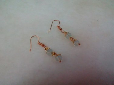 Handmade Dangled Earring with Milky Beads Bead 6mm