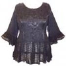 BLACK Romantic Renaissance Gothic Top - Size 18