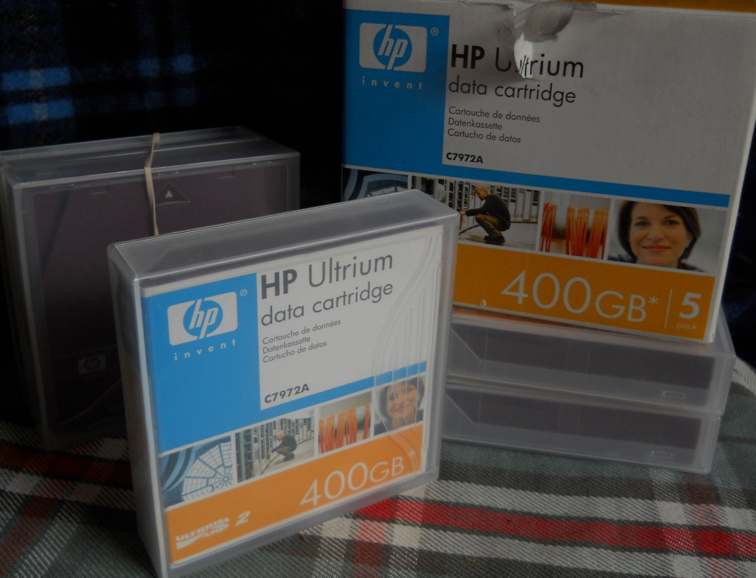 5 (five) HP C7972A LTO-2 400GB Ultrium - 5  Pack Data Cartridges-OPENED BOX