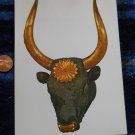 SILVER RHYTON- GREEK POSTCARD- BULLS HEAD-TOMB FIND  -unused