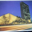 UNITED NATIONS view at DUSK from East River Drive