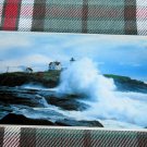 Nubble Lighthouse @ York , surf breaking Maine Postcard
