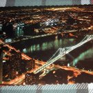 NEW YORK CITY view of Brooklyn - Brooklyn Bridge & Manhattan at night  POSTCARD