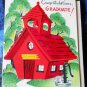 VINTAGE Little Red School Congratulations Grad Card 1950's