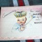 VINTAGE 14 BIRTH ANNOUNCEMENT *New Ruler of our ROOST* 3" X 3 1/12 'INCHES H