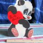 Valentine  BE MY VALENTINE ' Vintage 40's COY PANDA die cut