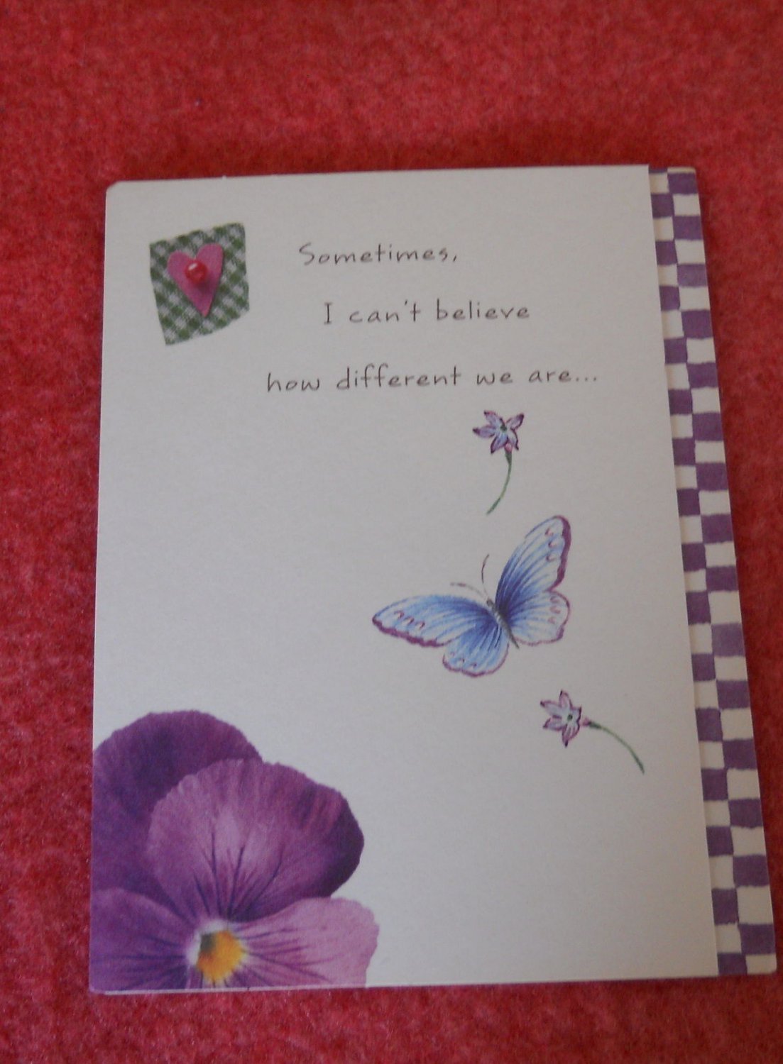 How different we are- Tri-fold -American Greeting Forget Me Not