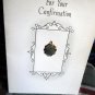 Confirmation Card Vintage with Memento engraved charm -Hallmark