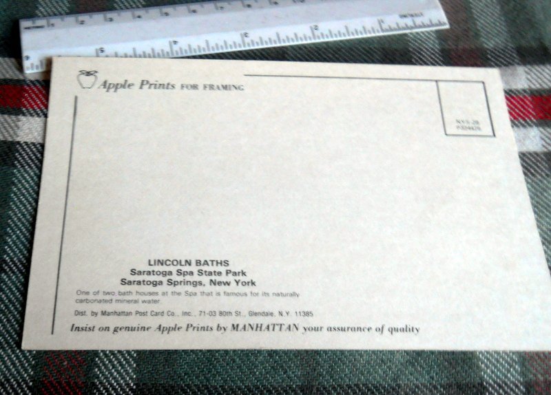 LINCOLN BATHS /spa Saratoga Springs New York POSTCARD