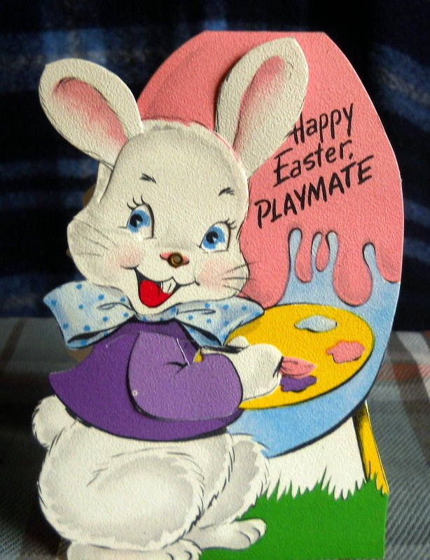 Happy Easter PLAYMATE Greeting Card * STANLEY unused VINTAGE