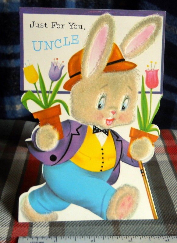 Vintage Easter Card Happy Easter UNCLE  Circa 1950&acirc;��s NORCROSS