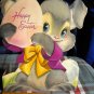 HAPPY EASTER Rabbit holding egg with surprise HALLMARK Copyright Hall Bros 1940