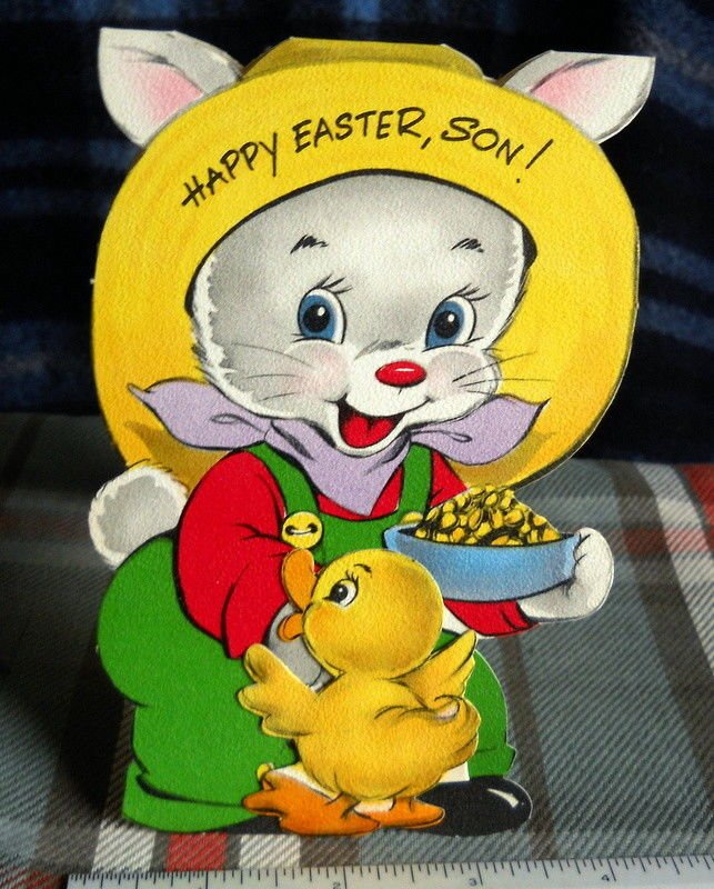 Happy Easter SON Greeting Card * STANLEY unused VINTAGE