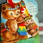 Young boy GET WELL vintage  Pull out *drummer* Greeting Card die cut  circa 1950