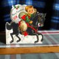 Merry Christmas SON * Hallmark card  *die cut* cowboy riding pony circa 1950