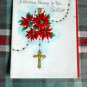 Christmas Greeting to you, SISTER,who serves  Cross-Rosary embossed Hallmark 50s