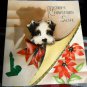 Vintage 50s or earlier- MERRY CHRISTMAS SON GREETING CARD -diecut with gold trim