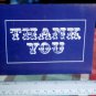 TEN (10) THANK YOU NOTES with envelopes graphic on blue background