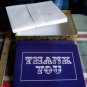 TEN (10) THANK YOU NOTES with envelopes graphic on blue background