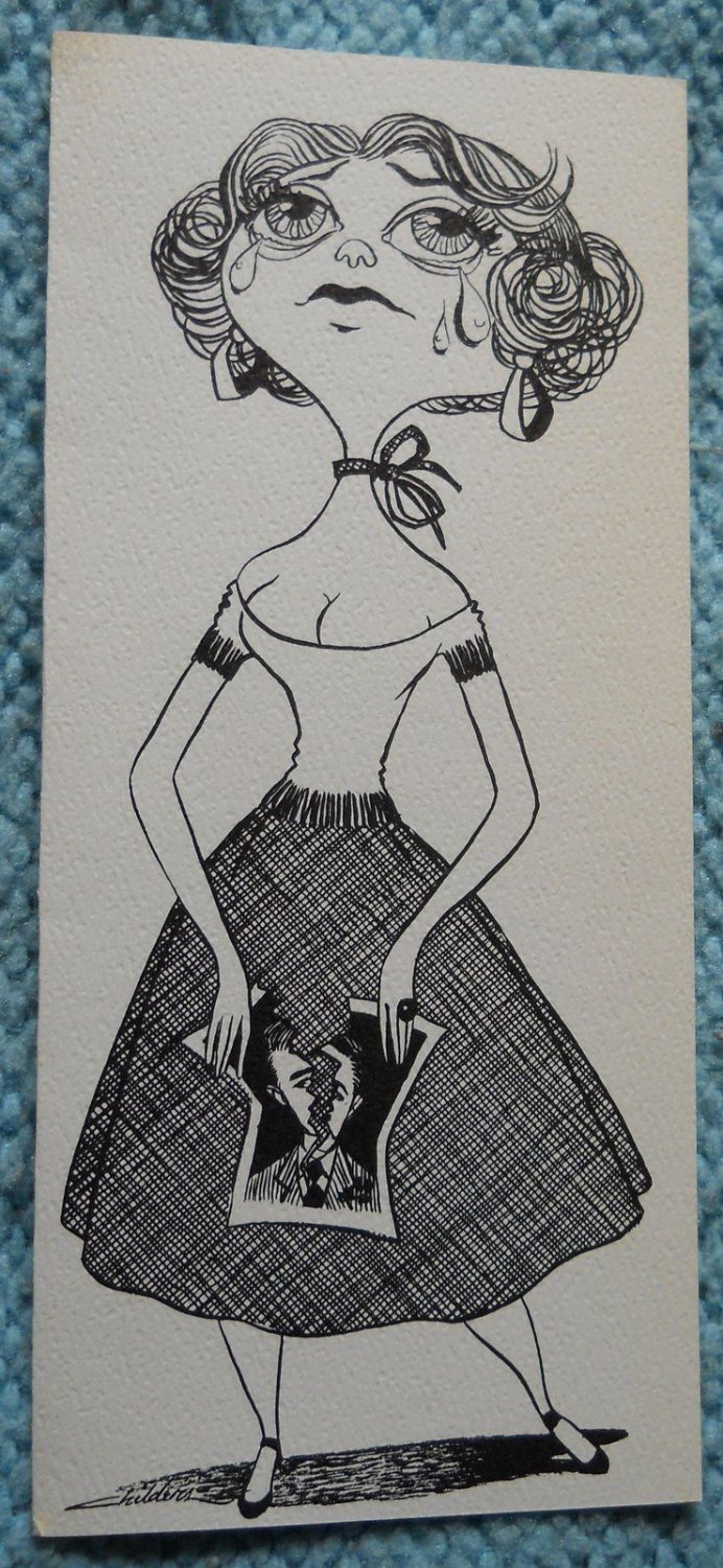 VINTAGE * Breaking Up* studio card 60's**unused