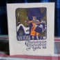 Vintage 20s CHRISTMAS Thoughts GREETING NOTE CARD hand painting on parchment