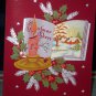 Vintage Christmas see thru Page view of snow scene Red Vellum paper * unused