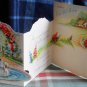 Vintage GET WELL*tri-fold *3D* Pop Up*SWAN ON POND* Greeting Card unused