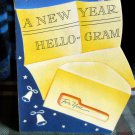 Vintage NEW YEAR Card * *HELLO - GRAM**  1950s RUST CRAFT