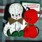 Vintage Merry Christmas GRANDMOTHER-FATHER unused HALLMARKdiecut embossed 50s