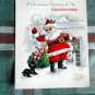 Vintage Christmas Greeting GRANDFATHER unused HALLMARK Santa with beard 50s