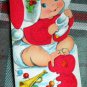 Vintage Merry FIRST Christmas Santa'1950 unused Rustcraft red flocking