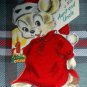 Vintage Christmas Greeting AUNT and UNCLE unused HALLMARK red flocked TEDDY bear