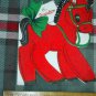 Vintage Christmas Greeting GRANDSON unused HALLMARK red flocked toy pony