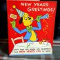 Vintage NEW YEAR Card * *can't join you** Barker *1950s