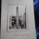 VTG real photo Christmas GREETING CARD Rockefeller Ctr  NYC  unused 1930 MAINZER
