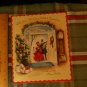 Vintage CHRISTMAS MOTHER AND FATHER *Wishing Well Greeting 40's satin/ embossed