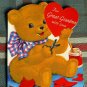 Valentine Card *for GREAT-GRANDMA * NORCROSS 1970 UNUSED *die cut BROWN FLOCK