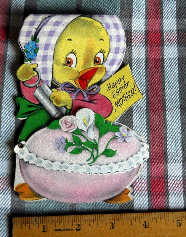 For Mother at EASTER    by STANLEY unused VINTAGE die-cut; reveal