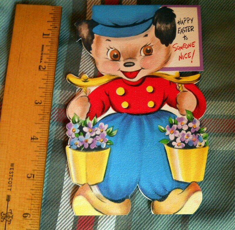 Happy Easter TO SOMEONE NICE 2 PAILS of Greeting Card * STANLEY unused VINTAGE