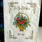 VINTAGE* Birthday for MOTHER * basket of flowers * parchment HALLMARK 1970