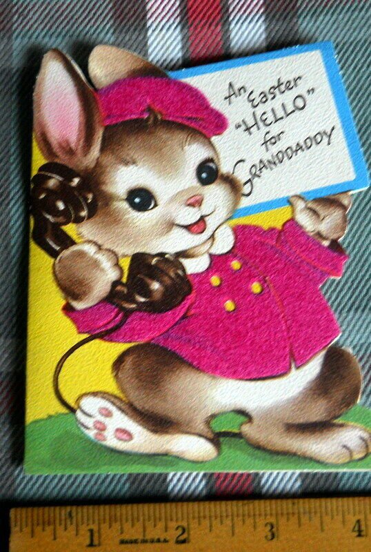 For GRANDDADDY at EASTER   by VOLLAND unused VINTAGE die-cut Flannel