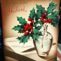 Vintage TO my HUSBAND Merry Christmas *NORCROSS* vase with red berries UNUSED