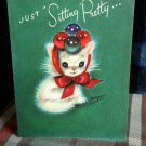 Vintage Marjorie M Cooper little kitten- just sitting pretty ; Rust Craft signed