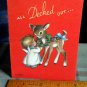Vintage Marjorie M Cooper little angel ;decks fawn with wreath Rust Craft signed