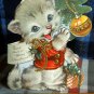 Vintage Merry Christmas *Tabby* CHARLES CHRISTIAN CULP die-cut / embossed /1946